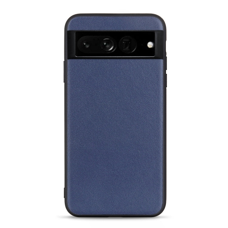 Blue lambskin leather phone case with rear camera and flash cutout