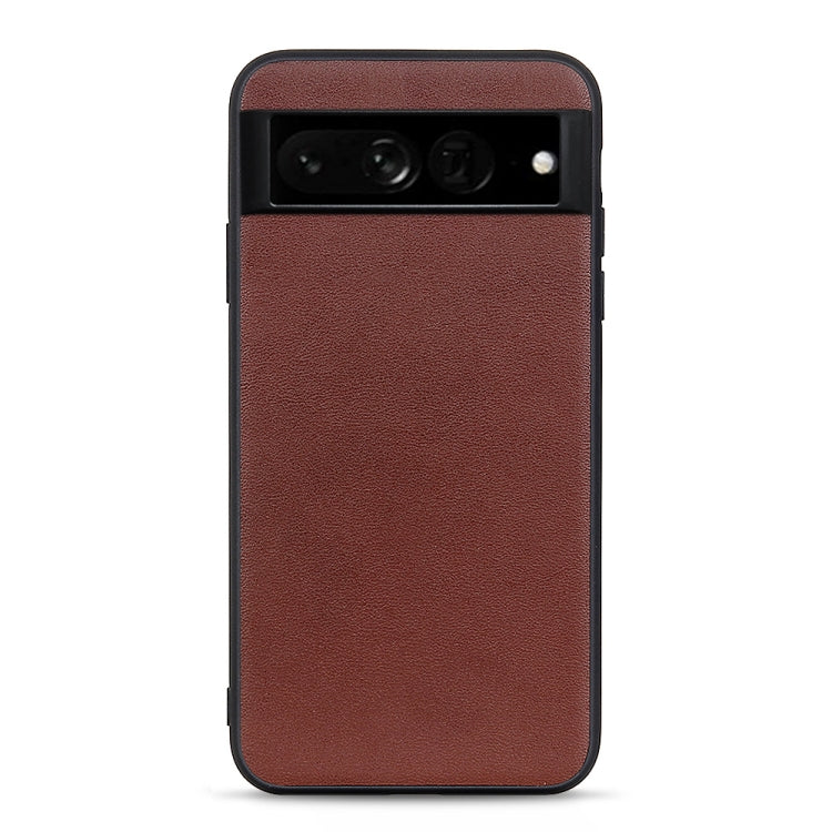 Brown lambskin leather phone case with top camera cutout and flash opening