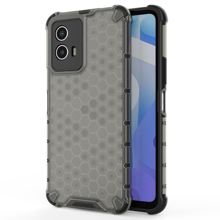 Shockproof honeycomb phone case in dark gray PC+TPU with raised corner protection