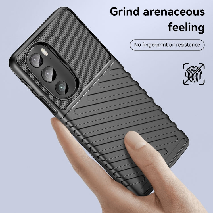 Black shockproof TPU phone case with textured back and camera lens cutouts