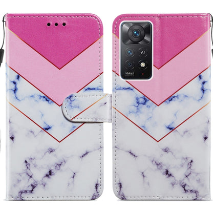 Flip leather phone case with pink envelope flap and white marble cloud pattern