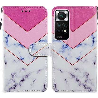 Flip leather phone case with pink envelope top and blue marble pattern