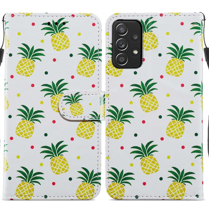 White pineapple pattern flip phone case with magnetic clasp and camera cutout.