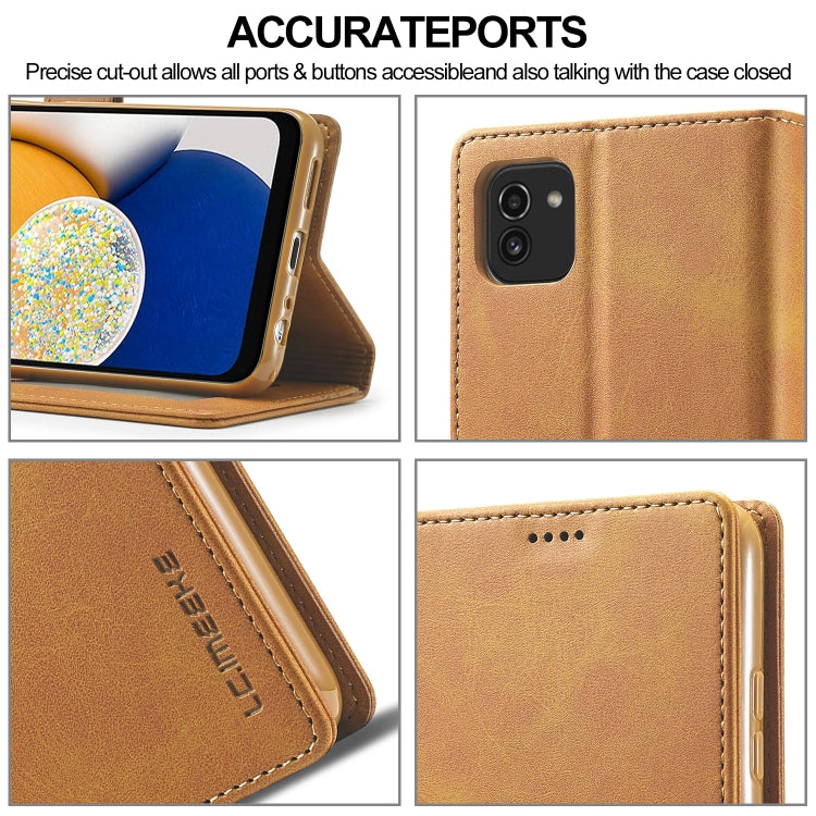 Brown leather phone wallet case with cutouts for camera and buttons, folio design.