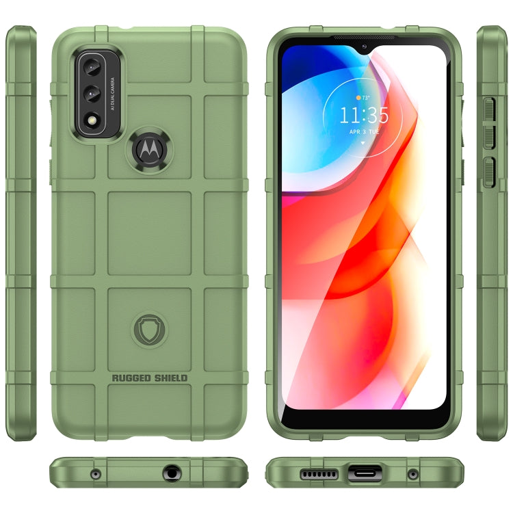 Green rugged TPU phone case showing front, back, and side port cutouts
