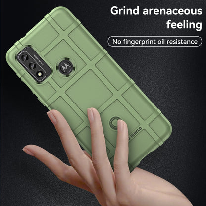 Green rugged TPU phone case with textured back and camera module cutout