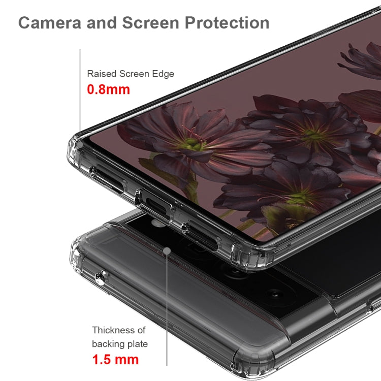 Clear case with 0.8 mm raised screen edge and 1.5 mm backing plate for Pixel 7 Pro