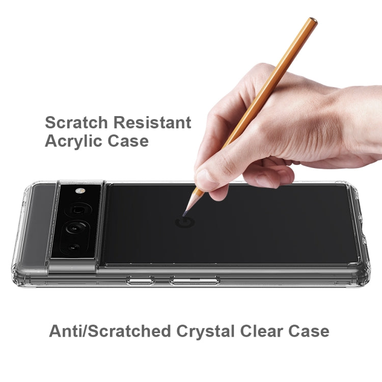 Scratch-resistant clear acrylic case with anti-scratch surface and camera cutout for Pixel 7 Pro
