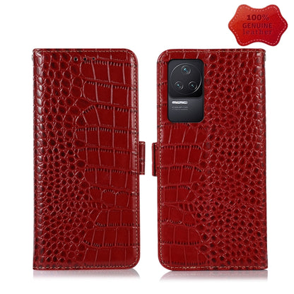 Red crocodile-pattern leather phone case with wallet flap and camera module cutout