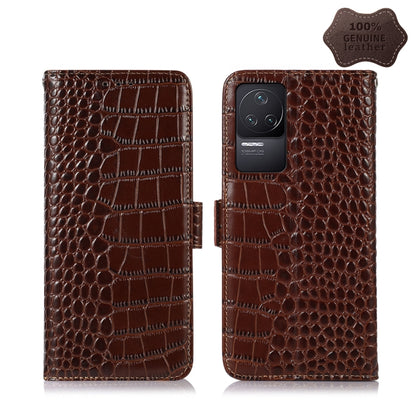 Brown crocodile-pattern leather phone case with flip cover and camera lens openings