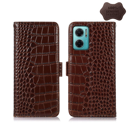 Teal crocodile-pattern leather phone case with flip cover and dual camera cutouts
