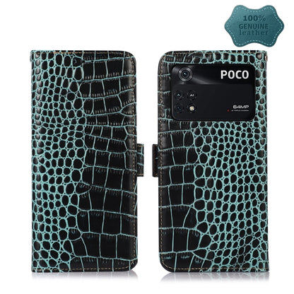Teal crocodile-pattern wallet phone case with flip cover and back camera openings