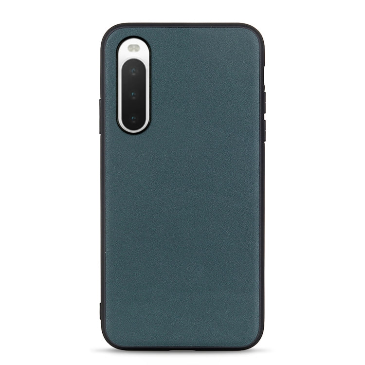 Textured teal leather phone case for Sony Xperia 10 IV with camera cutout