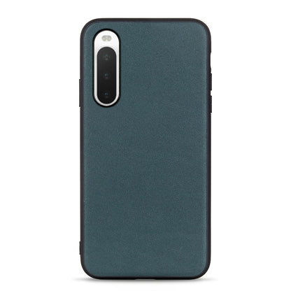 Textured teal leather phone case for Sony Xperia 10 IV with camera cutout
