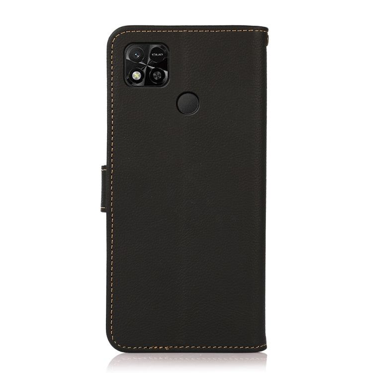 Black leather phone case with camera cutout and round button opening