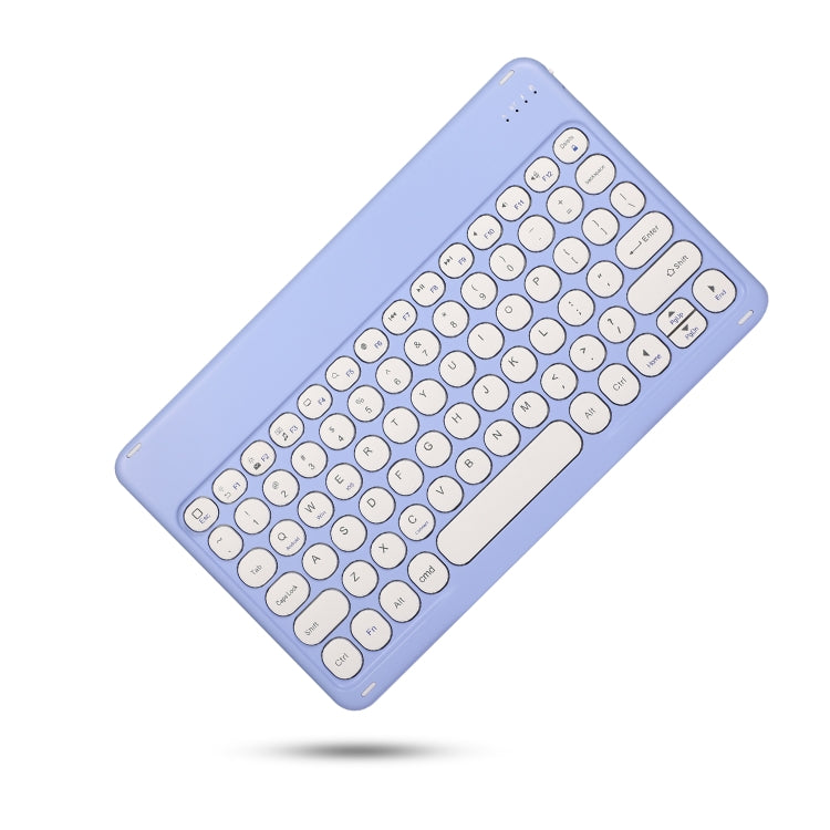 Lake blue Bluetooth keyboard with round keys and long key area cutout