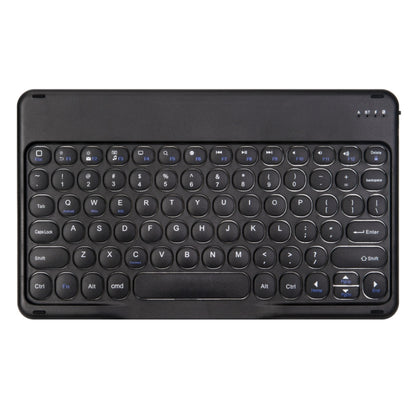 Black Bluetooth keyboard with round keys and integrated function button cluster