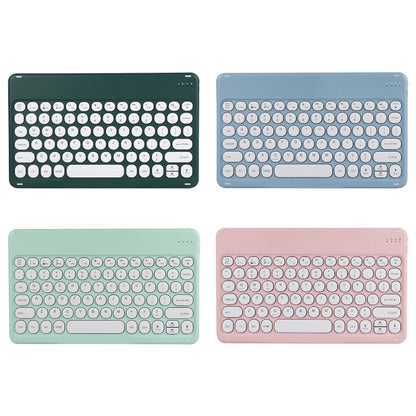 Bluetooth keyboard set with round keys and panel layout, four colors: green, blue, mint, pink