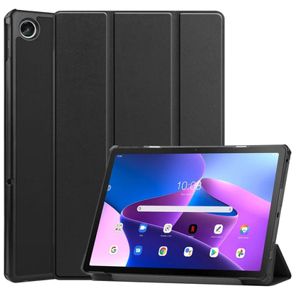 3-fold smart tablet case in black, with front stand and back cover for a 10.6-inch tablet