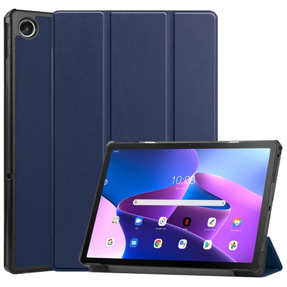 3-fold smart tablet case in dark blue, with front stand and back cover