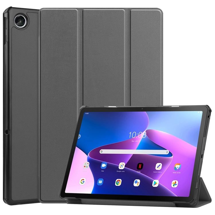 3-fold smart leather tablet case, dark gray, with front stand