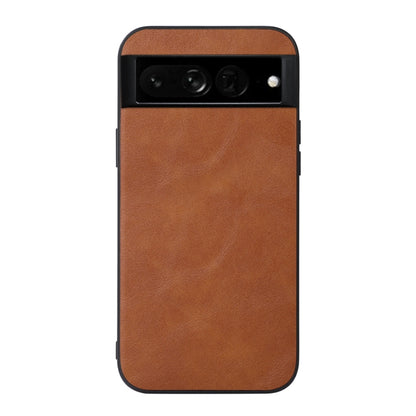 Cowhide-texture PU phone case, brown; back camera window and flash hole