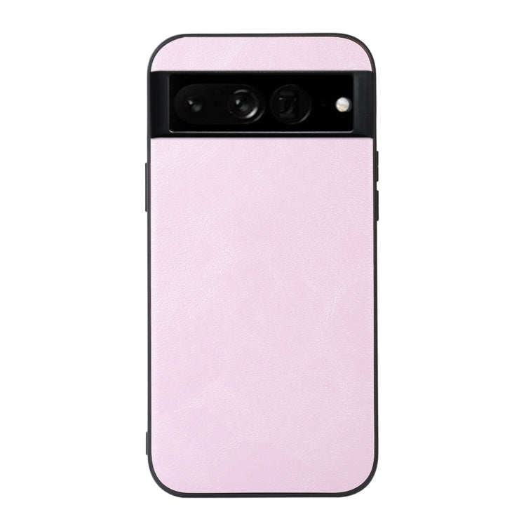 Cowhide-texture PU phone case, pink; back camera window and flash hole