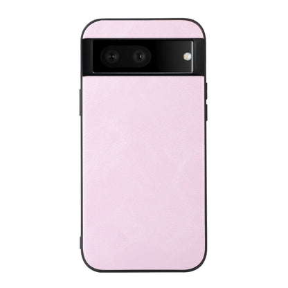 Cowhide texture PU phone case with camera cutout, pink front