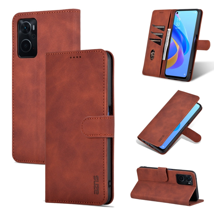 Brown calf-texture flip leather phone case with card pocket and stitched edges