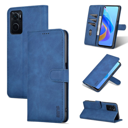 Blue calf-texture flip leather phone case with magnetic stand