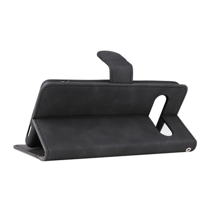 Black magnetic flip leather phone case with viewing stand and folio cover