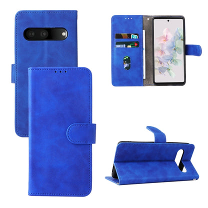 Blue magnetic flip leather phone case with wallet pocket and viewing stand
