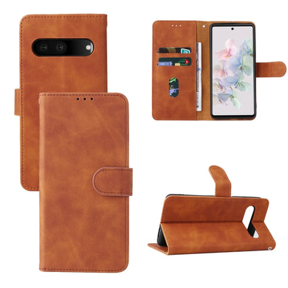 Brown magnetic flip leather phone case with card pocket and viewing stand