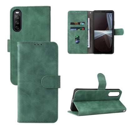 Green magnetic flip leather phone case with card pocket and kickstand