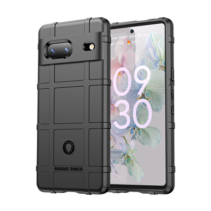 Full-coverage rugged TPU phone case for Google Pixel 7, black with camera cutout