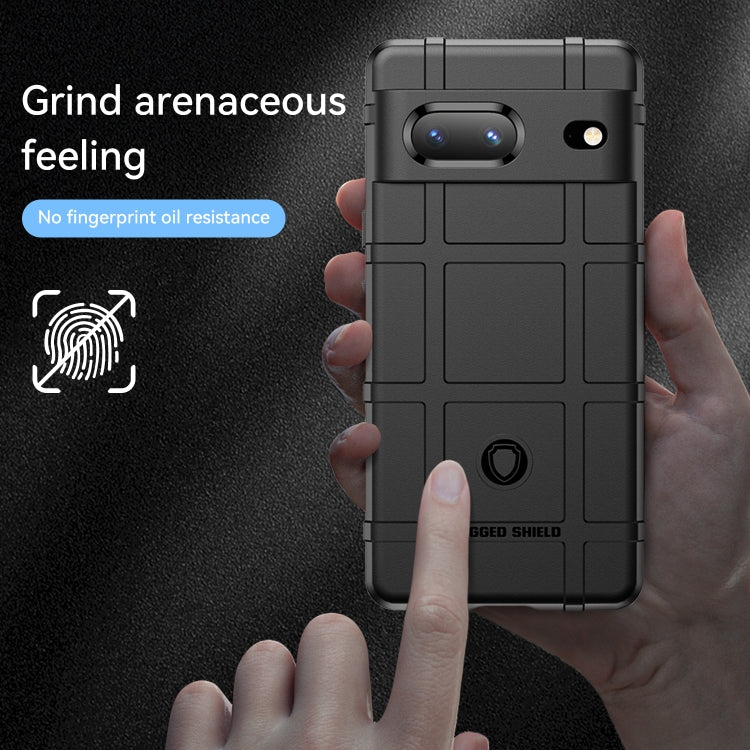 Rugged TPU phone case for Google Pixel 7, black with textured grip and camera cutout
