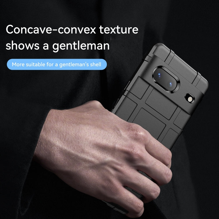 Rugged TPU phone case for Google Pixel 7, black with concave-convex textured back