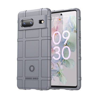 Full-coverage rugged TPU phone case for Google Pixel 7, light grey with camera cutout
