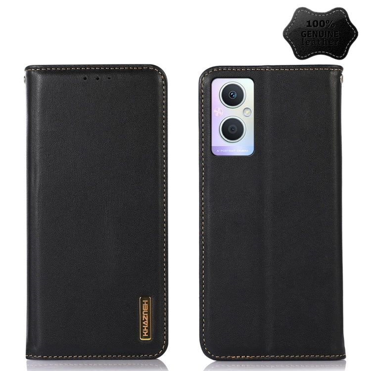 Black leather phone case with back camera cutout and stitched edges, flip-style front.