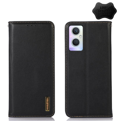 Black leather phone case with back camera cutout and stitched edges, flip-style front.
