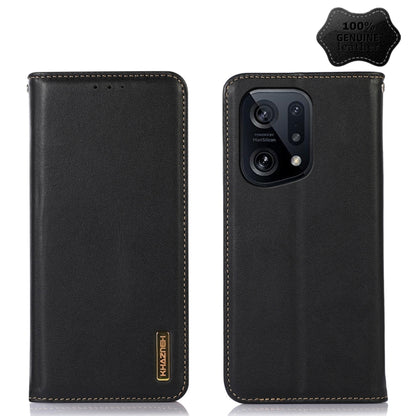 Black leather phone case with camera cutout and stitched edges, flip-style front.