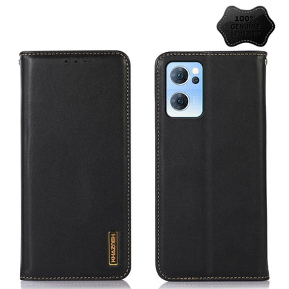Black leather phone case with back camera cutout and stitched edges, flip-style front.