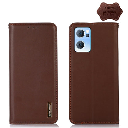 Cowhide leather phone case with stitched edges, brown, dual-lens camera cutout
