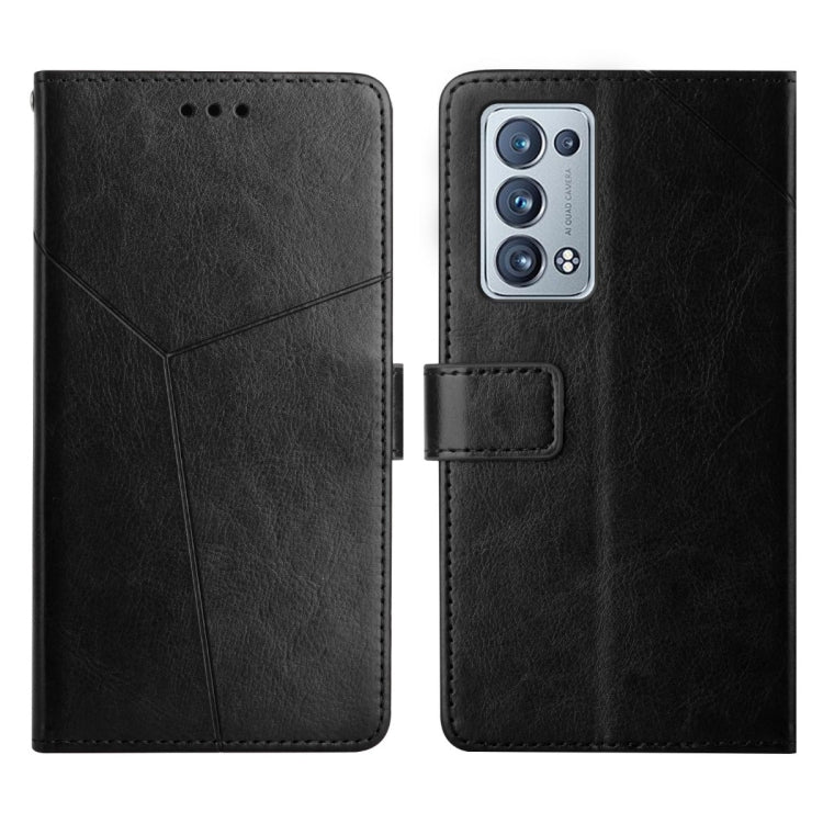 Black leather flip phone case with camera cutout and foldover strap pocket