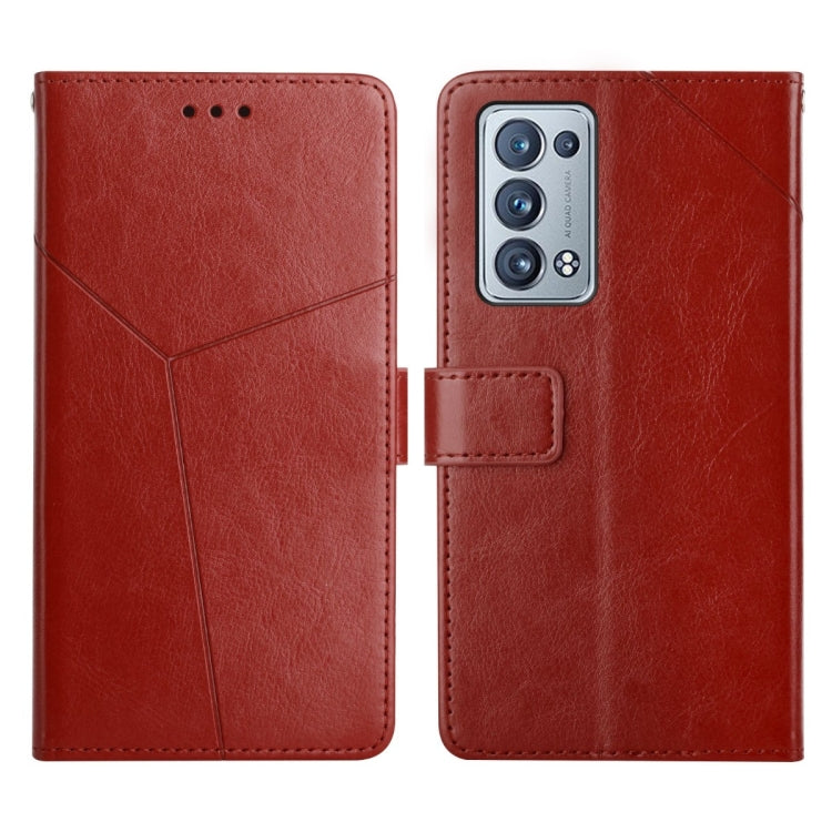Red leather flip phone case with camera cutout and stitched horizontal design