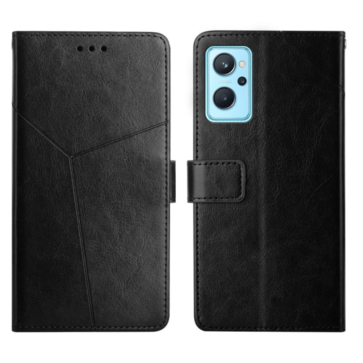 Black leather flip phone case with stitched design and camera cutout