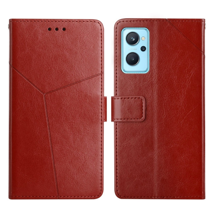 Red leather flip phone case with stitched design and camera cutout
