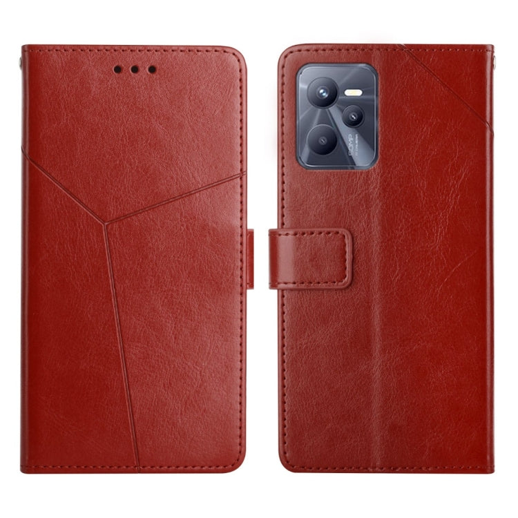 Red flip leather phone case with card slot and camera cutout, textured leather