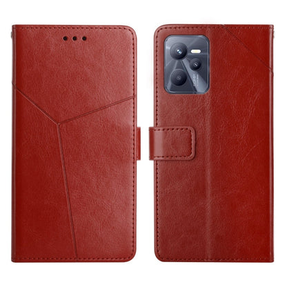Red flip leather phone case with card slot and camera cutout, textured leather
