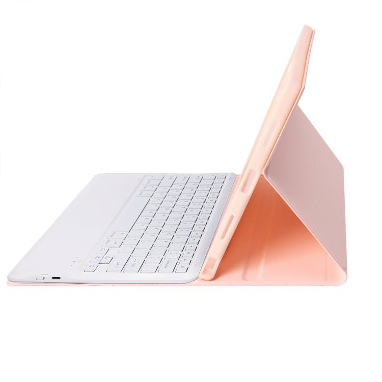 Pink keyboard case folio with tablet propped on kickstand